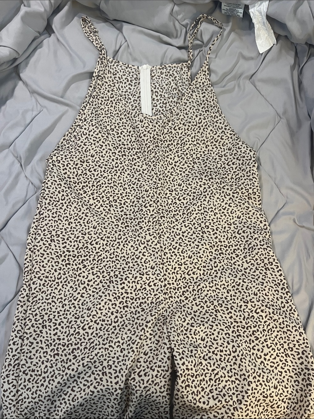 Light Beige Leopard Print Jumpsuit